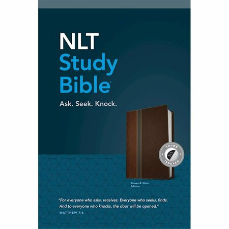 TYNDALE HOUSE PUBLISHERS NLT Study Bible - Brown & Slate TuTone Indexed 91290